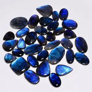 Natürlicher blauer Labradorit lockerer Cabochon halbedelbarer blauer Labradorit-Edelstein Großhandel Energieheilung Tumbling-Loose-Edelsteine