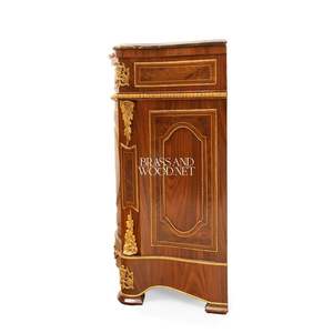 ตู้เก็บรองเท้าสไตล์ฝรั่งเศสหรูหรา ทำจากไม้วอลนัท พร้อมท็อปหินอ่อนธรรมชาติ ตกแต่งด้วยทองเหลืองลายละเอียดอ่อน เหมาะสำหรับจัดเก็บบริเวณทางเข้าพระราชวัง - Product Image 5