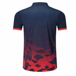 <b>Men's</b> Performance for <b>Shirt</b> | Knitted Navy Blue <b>Red</b> Speckled Gradient Print | Breathable Moisture-Wicking Quick Dry Sportswear - Product Image 3