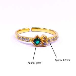 Party Wear 925 Sterling Silver Chapado en oro Vermeil Emerald Diamong Gemstone Women Wear Anillo clásico - Product Image 5