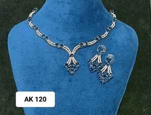 Modern Design Brass American Diamond <b>Necklace</b> <b>and</b> <b>Earrings</b> <b>Set</b> for Women Perfect for Parties Weddings Anniversaries - Product Image 4