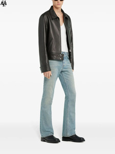 Chaqueta de cuero de grano completo transpirable a prueba de viento de invierno para hombre con bolsillos laterales de cuello levantado elegante para ocasiones casuales y formales - Product Image 3