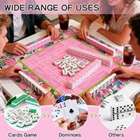 Tapis de mahjong américain avec règles, 31,5 pouces, en néoprène rose à motifs floraux, antidérapant |   Surface en néoprène souple contribuant à réduire le bruit des carreaux