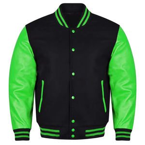 Meilleure vente Veste de baseball pour hommes à manches longues boutonnée Varsity Style Street Wear Dot crochet OEM Service Veste d'hiver - Product Image 3