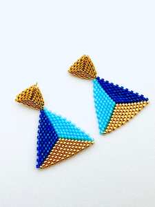 Boho ต่างหูลูกปัดด้วยการออกแบบสีฟ้าครามแอนดี้ cascading Fringe, เครื่องประดับของขวัญที่ไม่ซ้ำกัน - Product Image 4