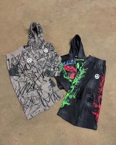 Survêtement pour homme à manches longues, taille élastique, 100% coton, léger, séchage rapide, fermeture éclair intégrale, adulte, faible MOQ - Product Image 1