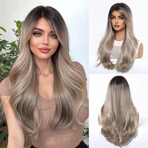 Liora-DWY SkinWeft High Quality Straight Glueless Synthetic <b>Wig</b> Transparent Front Adjustable 32 Inches Loose Wave Free Part" - Product Image 2
