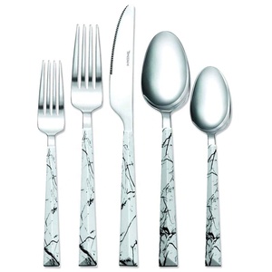 Ensemble de couverts en acier inoxydable de haute qualité avec nouveau design unique de poignée en résine ensemble de couverts de luxe pour restaurant et hôtel à domicile - Product Image 1