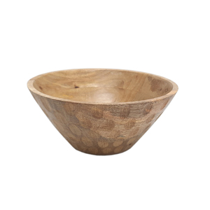 Bol de fruits de forme ronde en bois décoratif tendance pour ustensiles de cuisine de table bol à salade maison et hôtels nourriture et collations bols de service - Product Image 1
