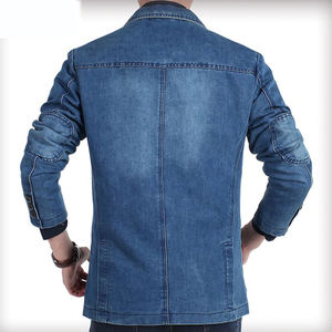 Chaquetas Bomber Casuales para Hombre, Cortavientos de Estilo Urbano, Chaquetas Vaqueras de Mezclilla Sólida para Hombre, Chaqueta de Mezclilla de Algodón Estilo Vaquero para Hombre - Product Image 5