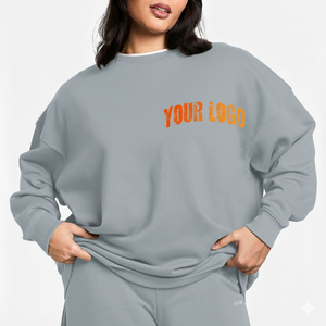 Customized Women Oversized Long Knitted Sweatshirt Soft Touch Fleece Casual Warm Pullover Baggy Trendy <b>Winter</b> <b>Top</b> - Product Image 3