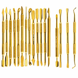 Outil de gravure réutilisable en acier inoxydable de qualité supérieure A+, grattoir à boucle, biseau circulaire, pousse-cuticules à double tête pour manucure - Product Image 1