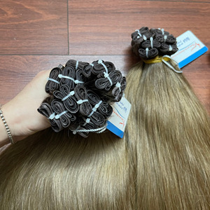 Extensions de cheveux raides à trame plate, 100% cheveux humains vietnamiens bruts cheveux vierges doublement étirés, coloration des cheveux, avec prix de gros - Product Image 3