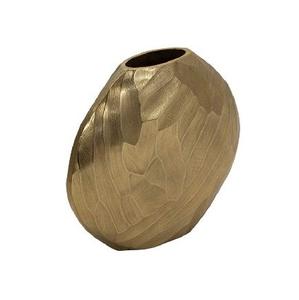 Vase à fleurs en aluminium avec finition plaquée or pour l'exposition de fleurs fraîches dans une maison de style antique - Product Image 1