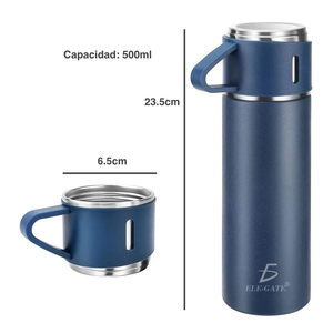 Thermos da Viaggio in Acciaio Inox da 500 ml per Tè e Caffè con Tazze Incluse, Bottiglia Termica di Alta Qualità - Product Image 3
