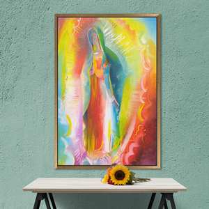 Printed Canvas: Our Lady of Guadalupe - Vibrant Catholic Art,Gold <b>Framed</b> - Product Image 1