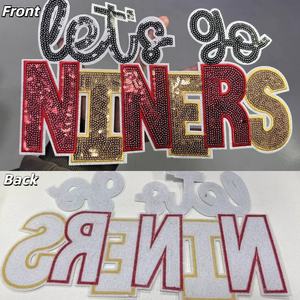 Parches Bordados Personalizados con Lentejuelas y Corazón para Bolsas, Gorras, Hombres y Mujeres, Ecológicos, para el Día del Partido de Fútbol - Product Image 5