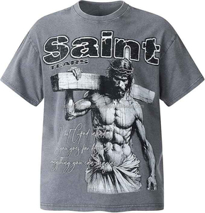 T-shirt pour homme 100% coton de haute qualité Chemise respirante à col ras du cou personnalisée avec impression numérique Lettrage en tricot - Product Image 5