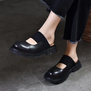 Sandales plates unisexes en cuir pour femmes, tongs décontractées d'été, sandales ouvertes confortables pour la plage - Product Image 2