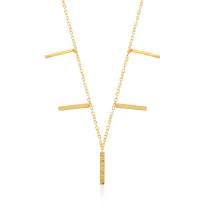 Collar Clásico de Latón Chapado en Oro Amarillo Hecho a Mano con Cadena de Eslabones para Mujer, Estilo Boho, Regalo para Ella - Product Image 1