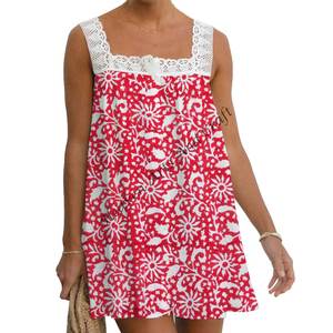 Affordable Prices Ladies <b>Resort</b> <b>Wear</b> Boho Fashion Sleeveless Block Print Lace Top Gypsy Fashion Hand Block Print Lace Top Girl's - Product Image 2