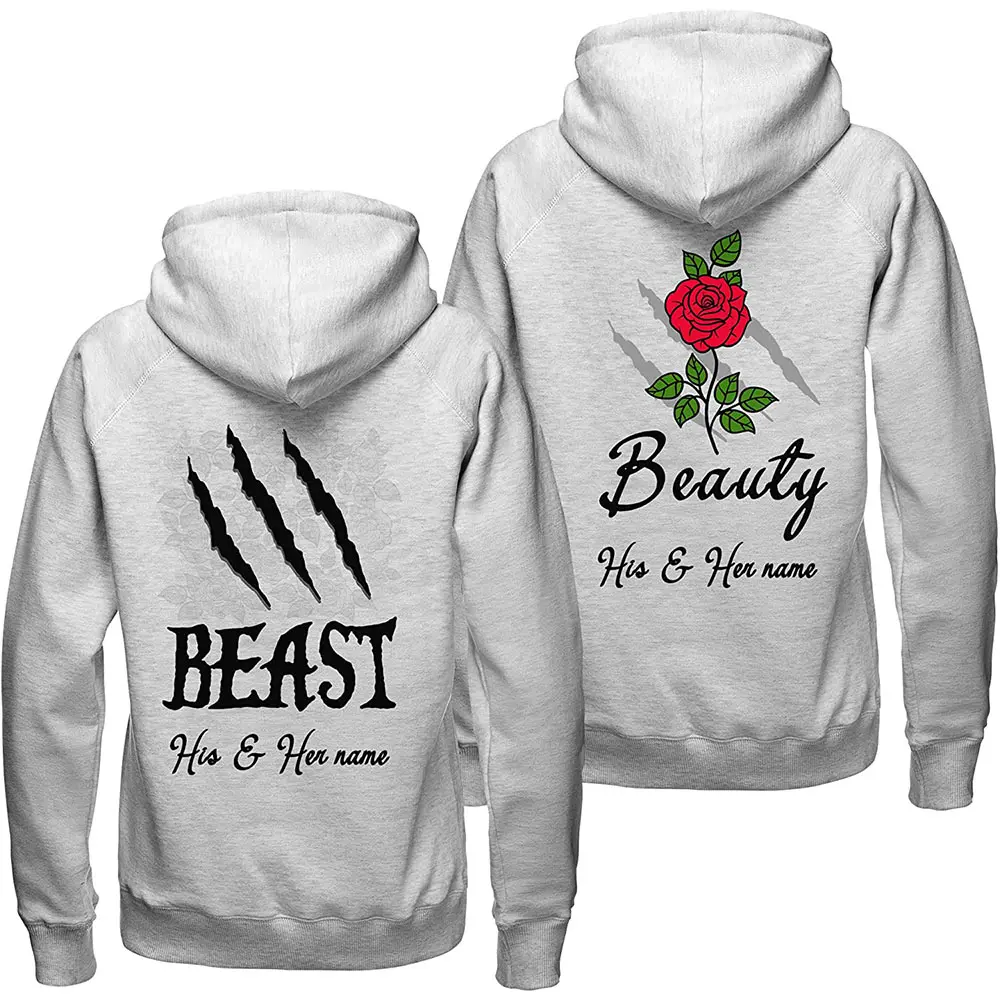 OEM Personalized Couple Pullover Hoodie for Lovers Wholesale Custom Matching Couple Outfits His and Her Hooded Sweatshirts