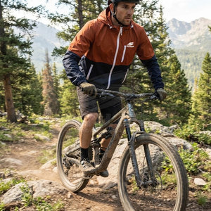 Veste de VTT avec fermeture éclair, séchage rapide, polyester/nylon, imperméable, respirante, capuche rembourrée en coton, poignets élastiques pour hommes - Product Image 3