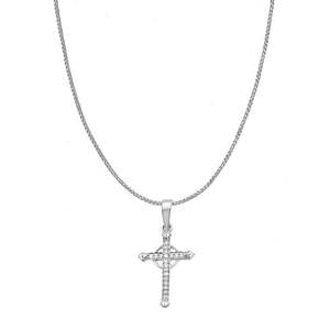Collar con Colgante de Jesucristo en Plata 925 Zarkan, Cruz con Rodio, Zirconia, Diamantes y Perlas, Joyería Moderna para Boda o Compromiso - Product Image 2