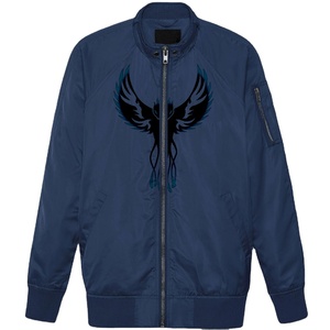 Transpirable Otoño Invierno mujer azul Patchwork gráfico pantalla impresa chaqueta vaquera fiesta satén Zip up venta al por mayor cintura chaquetas chica - Product Image 1