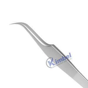 Vente en gros, marque privée, pince à épiler professionnelle en acier inoxydable, pointe en fibre d'argent, pince à épiler d'extension de cils en forme de S, KIMBEL - Product Image 2