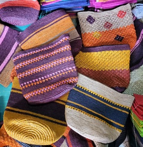 Madagascar Lady Thời Trang Mùa Hè Phong Cách Handmade Crochet Raffia Túi Xách Dây Kéo Hai Da Xử Lý Chủ Yếu Làm Rơm Kinh Tế - Product Image 6