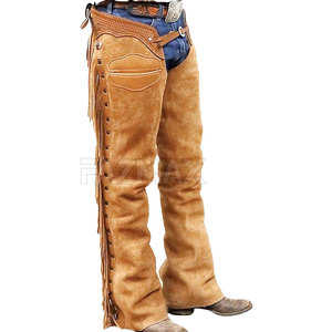 Breathable Leather <b>Chaps</b> With Adjustable Fit Ideal for Outdoor Riding Workwear Safety Gear In Adult Size - Product Image 2