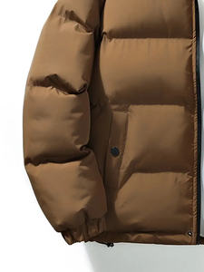 Chaqueta acolchada de burbujas de invierno de alta calidad para hombre, superventas, de cuero ligero regular con decoración de piel, calidez para exteriores - Product Image 6