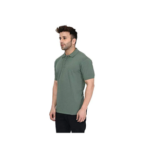 Camiseta de mezcla de algodón con cuello de Polo liso para hombre, camiseta verde oscuro de poliéster de secado rápido, Color verde, camiseta Polo con logotipo personalizado - Product Image 2