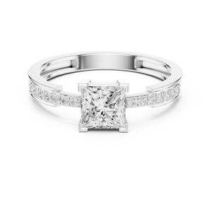 แหวนหมั้นเพชรโมอิสซาไนต์ทรงเจ้าหญิงสุดหรู รับรองโดย IGI ตัวเรือนโลหะผสมสีโรสโกลด์ ประดับแบบ Prong Setting สำหรับเจ้าสาว งานแต่งงาน ผู้หญิง งานเลี้ยงสุดคลาสสิก - Product Image 4