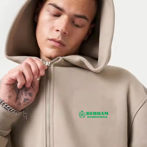 เสื้อฮู้ดดี้ทรงปกติ ผ้าฝ้าย 100% มีซิปด้านหน้า กระเป๋าแบบจิงโจ้ ชายเสื้อและปลายแขนแบบริบ ไหล่ตก ระบายอากาศได้ดี - Product Image 5