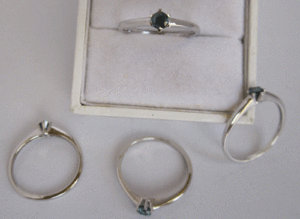 Blue Sapphire <b>Ring</b> with <b>Turquoise</b> Gemstone 14k Gold and Rhodium Plated Classic Style for Wedding - Product Image 1