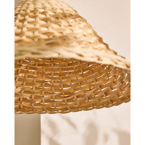 Moderno tradicional costero japonés rústico minimalista asiático LED lámpara de techo pantalla dos tonos ratán Metal fácil ajuste para interior - Product Image 4