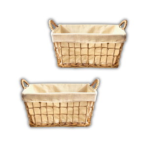 Cesta de lavandería tejida a mano de Vietnam CESTA DE ALMACENAMIENTO DE JACINTO DE AGUA Almacenamiento de jacinto de agua con forro de algodón, estilo rectangular - Product Image 1