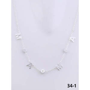 Collier chaîne « Mama » fait main en turquoise et argent sterling du sud-ouest, motif lettre, idéal pour un cadeau - Product Image 4