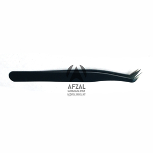 Pince à cils noire au plasma avec logo personnalisé du fournisseur en gros avec pointe pointue pour les extensions de cils de volume - Product Image 6