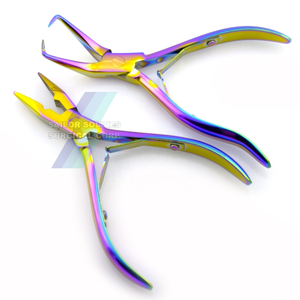 Alicates para extensiones de cabello negro con silicona en el punto Acabado plateado Alicates para extensiones de cabello sostenibles Recubrimiento personalizado aceptado - Product Image 6