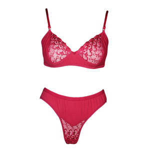 Ensemble soutien-gorge et culotte pour femme - Rose foncé - Product Image 1