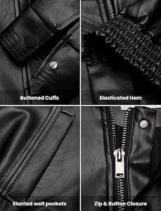 แจ็คเก็ตหนังแท้ผู้ชายไซส์ใหญ่ คุณภาพดี ปี 2024 รับทำโลโก้ หนา กันลม คอตั้ง สไตล์ปากีสถาน ใหม่ ขายส่ง - Product Image 6