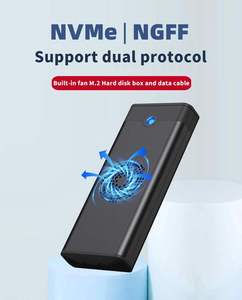 กล่องใส่ SSD แบบ M.2 NVME NGFF อลูมิเนียมอัลลอยด์ USB 3.1 Type-C พร้อมพัดลมระบายความร้อน - Product Image 3