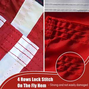 Ensemble de drapeaux américains et canadiens 12x18 pouces, brodés, en polyester imperméable, résistants, avec 2 œillets en laiton - Product Image 6