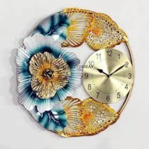 White Color Powder Coated And High Grade Gold Plated Top Quality Metal Made Round Shape Elegant Look Round Shape Wall <b>Clock</b> - Product Image 5