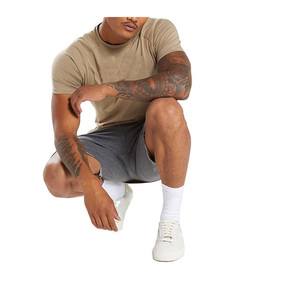 Camisetas ajustadas de Fitness para hombre, ropa de cuello alto de alta calidad, Material de algodón de Color personalizado, camiseta informal de manga corta de secado rápido - Product Image 3