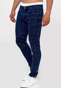 ผู้ผลิตกางเกงยีนส์แบบกำหนดเอง ออกแบบกางเกงยีนส์ทรงแบ็กกี้เคลือบแว็กซ์สีดำ กางเกงยีนส์ทรงขาบานสำหรับผู้ชาย กางเกงยีนส์เย็บตะเข็บพร้อมเชือกผูก - Product Image 5