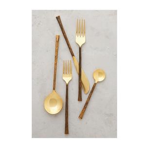 Juego de cubiertos hechos a mano de Metal bohemio, cubiertos de mesa gourmet grabados a mano, juego de cubiertos de Metal hechos a mano, Metal hecho a mano de lujo chapado - Product Image 1